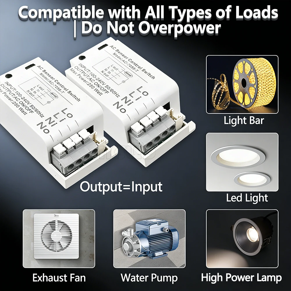220V LED Touch ON/OFF Sensor Switch Penetrating Wood Panel Smart Home Customized for Lighting Control Used for cupboard