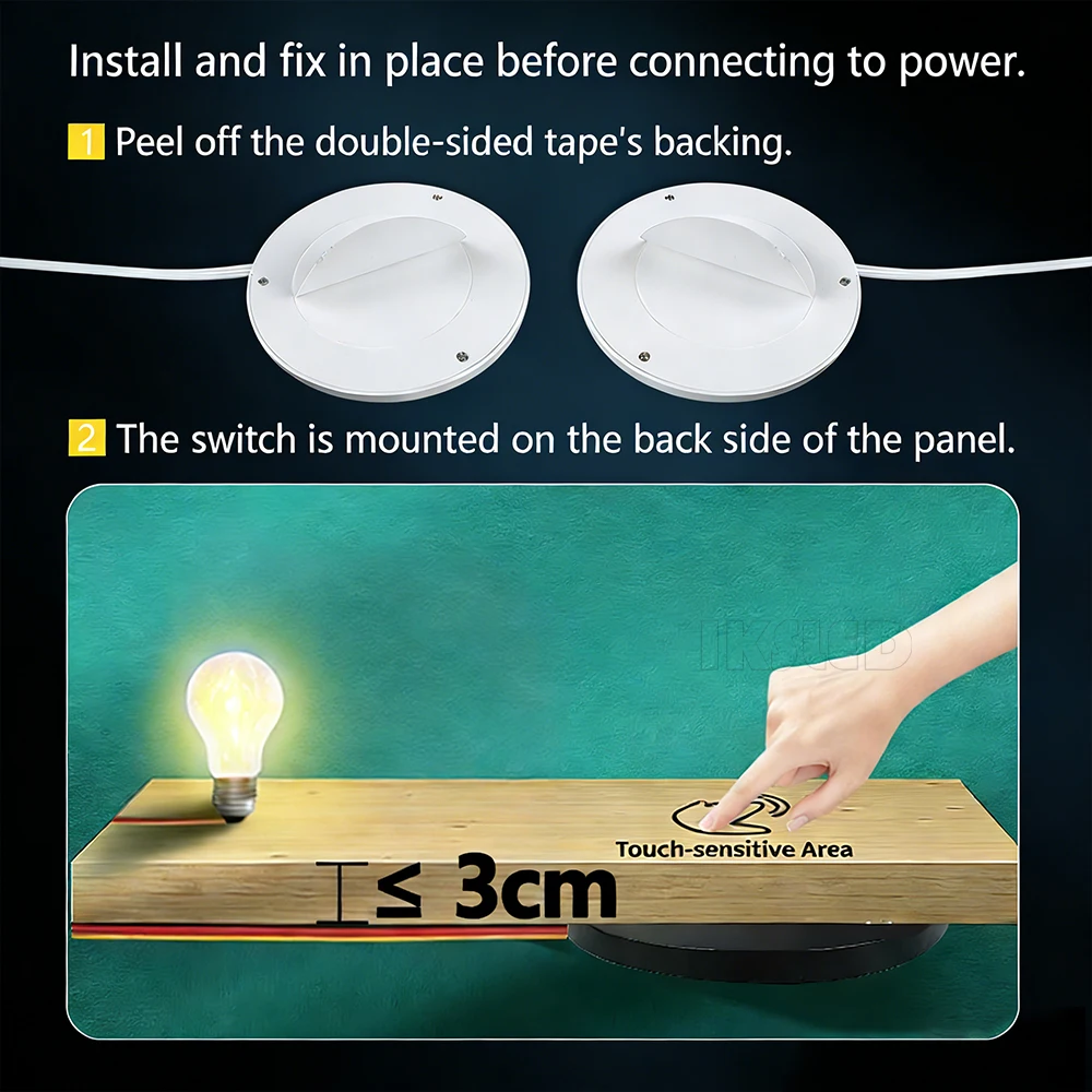 220V LED Touch ON/OFF Sensor Switch Penetrating Wood Panel Smart Home Customized for Lighting Control Used for cupboard