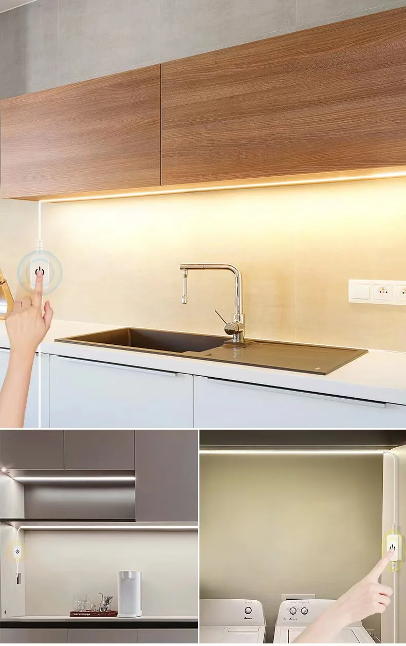 5V USB COB LED Strip Light Touch Dimmer Flexible Light Tape Waterproof 320LEDs/m for Room Cabinet Mirror DIY Ambient Backlight