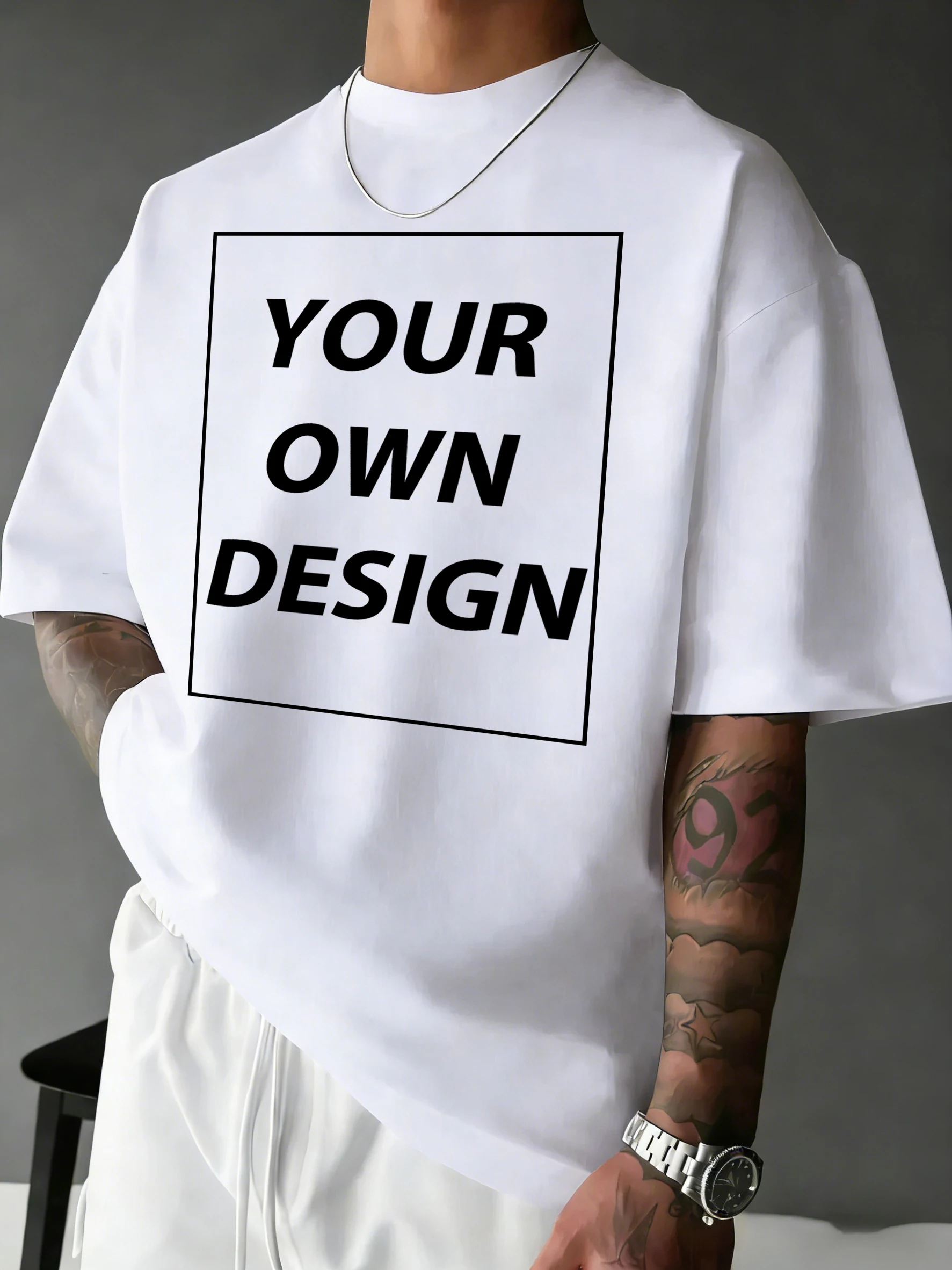 Personalized Custom Print Summer Cotton Comfy T-Shirt Basics Fashion Short Sleeve Street Sport Tee Shirts Loose Breathable Top