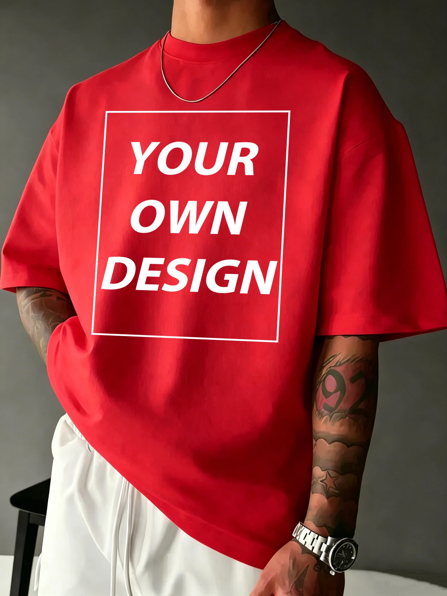 Personalized Custom Print Summer Cotton Comfy T-Shirt Basics Fashion Short Sleeve Street Sport Tee Shirts Loose Breathable Top