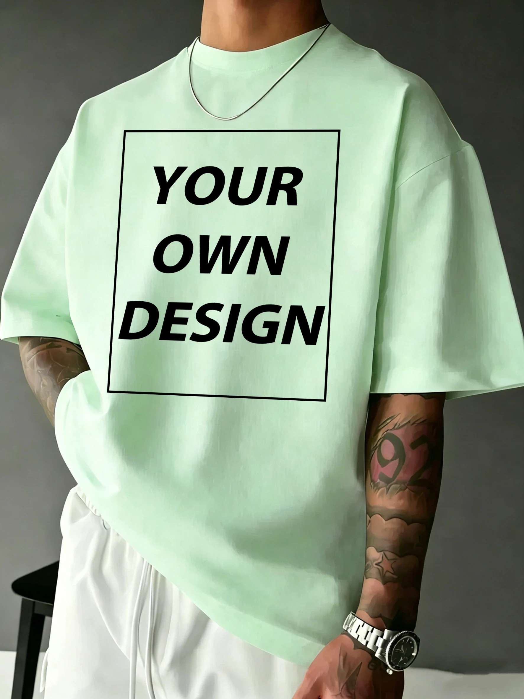 Personalized Custom Print Summer Cotton Comfy T-Shirt Basics Fashion Short Sleeve Street Sport Tee Shirts Loose Breathable Top