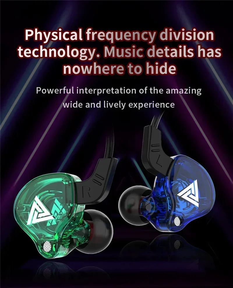 VIKEFON QKZ AK6 In Ear Earphone 6 Dynamic Driver Unit Headphone With Mic Stereo Sports HIFI Subwoofer Headset Monitor Earbuds