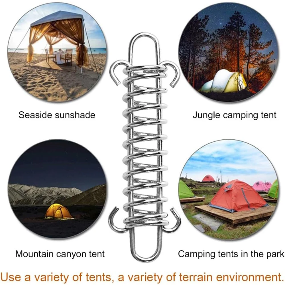 4/6/10Pcs Dog Leash Shock Absorber Spring Dog Tie Out Shock Buffer Spring Galvanized Steel Outdoor Camping Tent Rope Tensioner