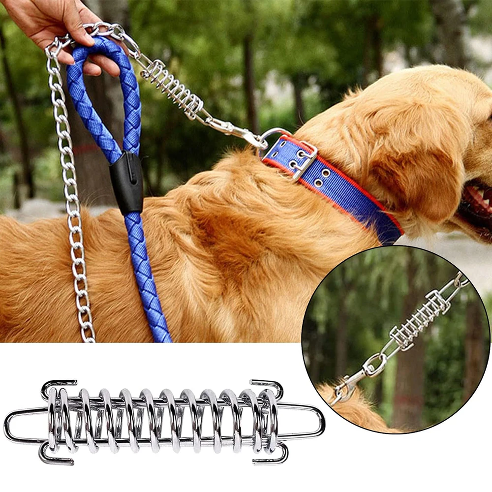 4/6/10Pcs Dog Leash Shock Absorber Spring Dog Tie Out Shock Buffer Spring Galvanized Steel Outdoor Camping Tent Rope Tensioner