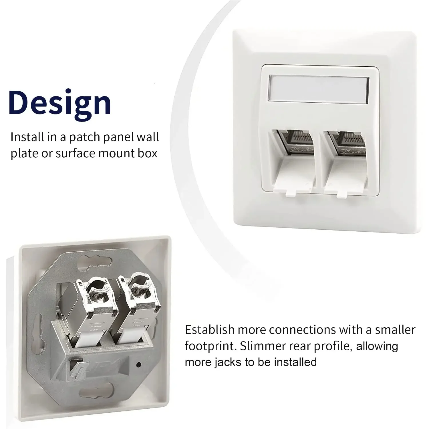Cat6a Cat7 Keystone Jack Cat7 RJ45 STP Tool-Less Type Zinc Alloy Module Jacks Adapter Coupler for 22 to 26 AWG