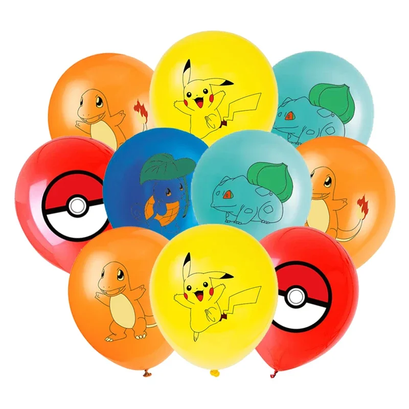 10/20pcs Pokemon Latex Balloons Birthday Party Supplies Cartoon Pikachu Balloon Baby Shower Kids Favor for Party Decorations