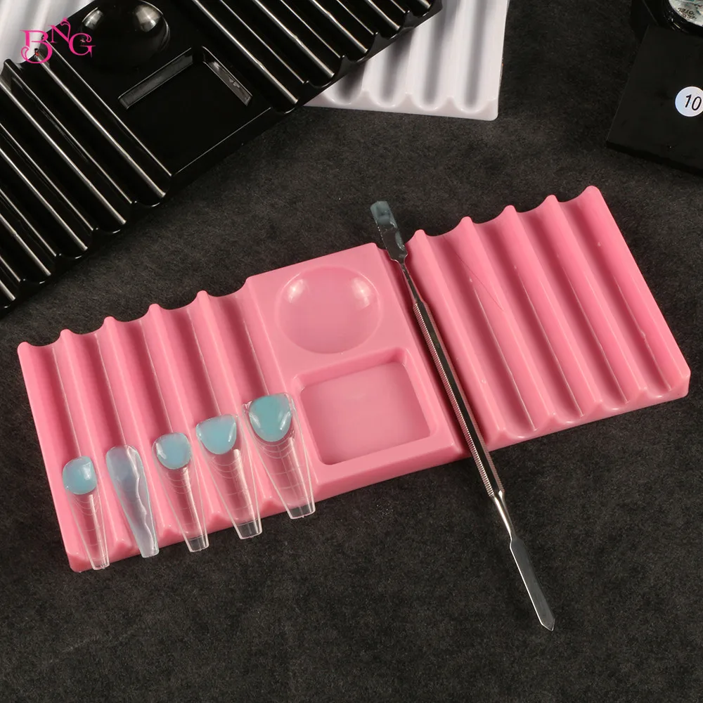 BNG Dual Form Holder Plastic Pen Stand for Nail Art Tools Nail Brush Holder Storage Nail Extension Molds Holder