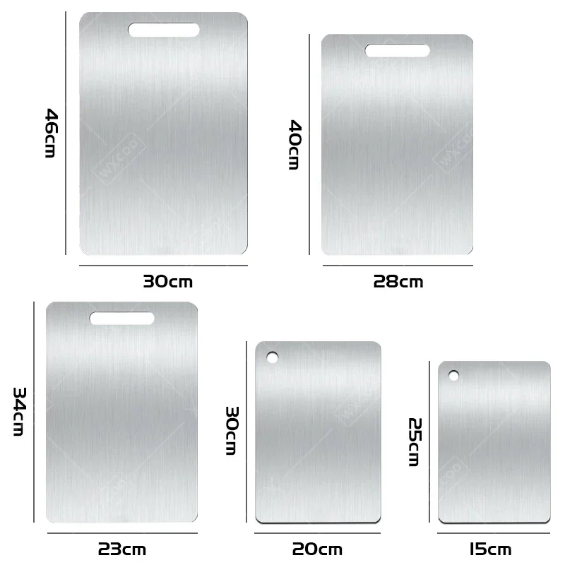 WXCOO Chopping Board Stainless Steel Double Sided Thickened Kneading Dough Board Kitchen Household Fruit Cutting Block
