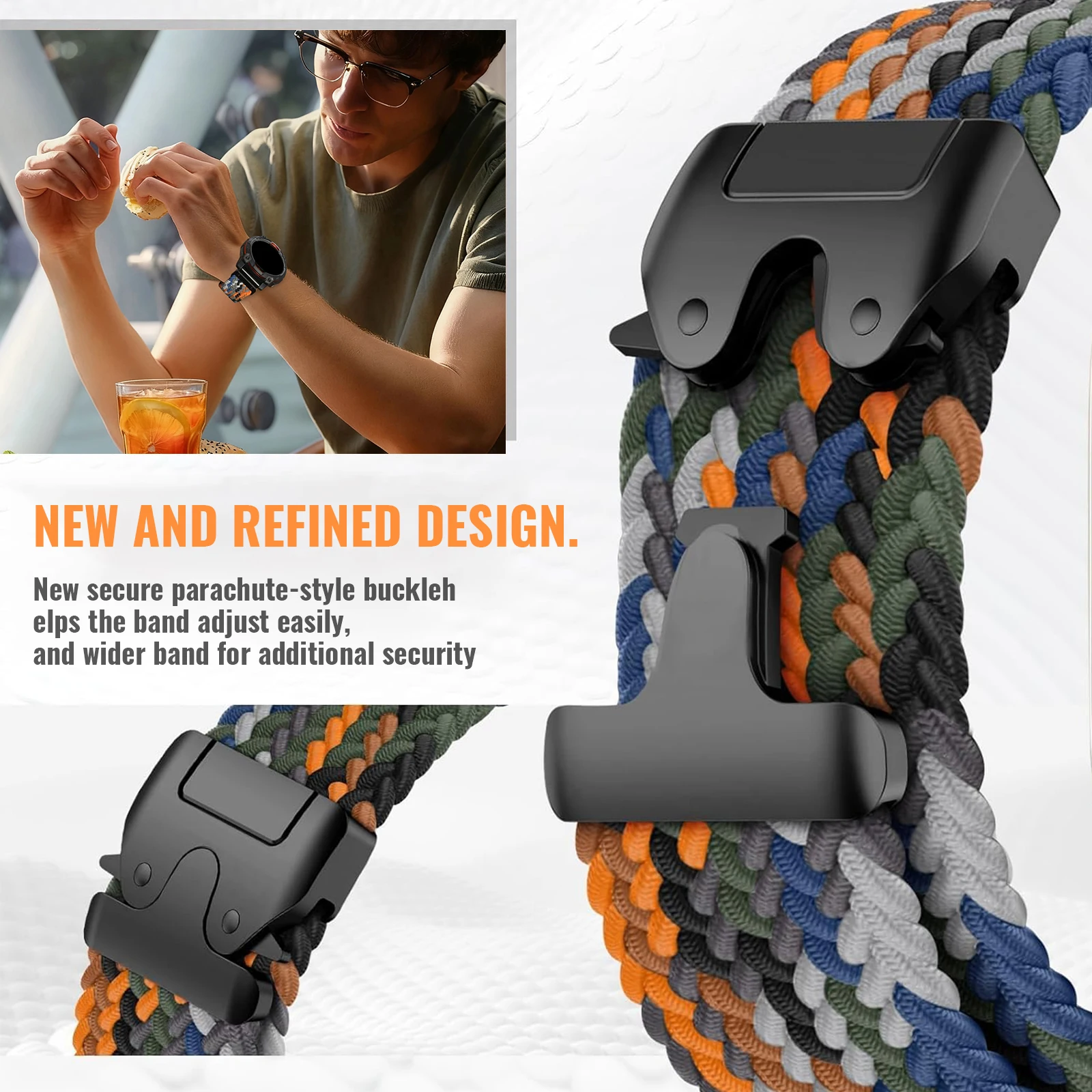 Quick Fit Strap 26 22 20mm for Garmin Fenix 8 7 Pro 7S 6 5X 5Plus Tactix 8 7 Parachute Nylon bracelet correa Fenix 8 band 43mm