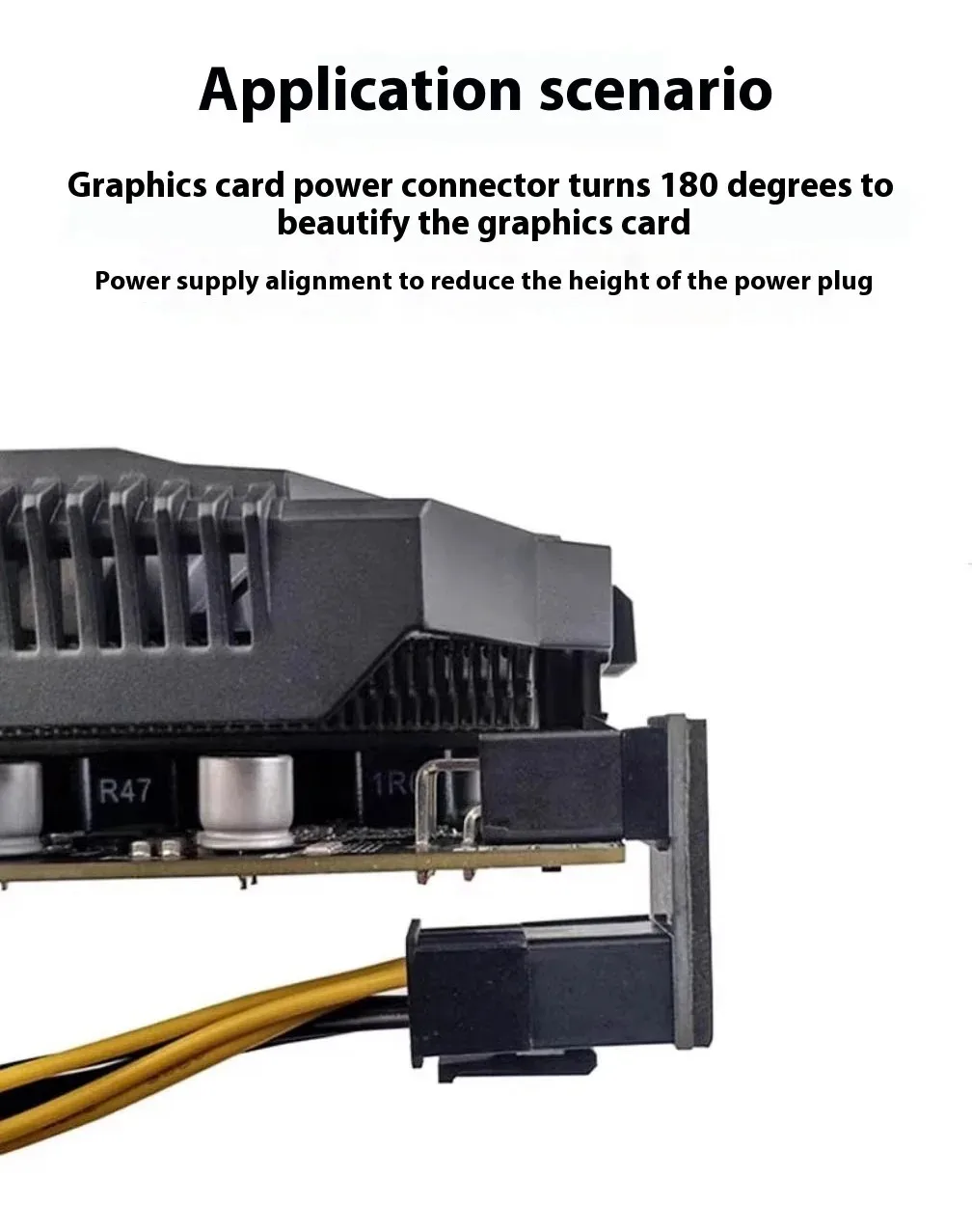 LDPCSJ 180° Rotating Elbow PCI-E Graphics Card Power Supply Adapter Connector GPU PSU Steering 6Pin 8Pin Wiring Artifact