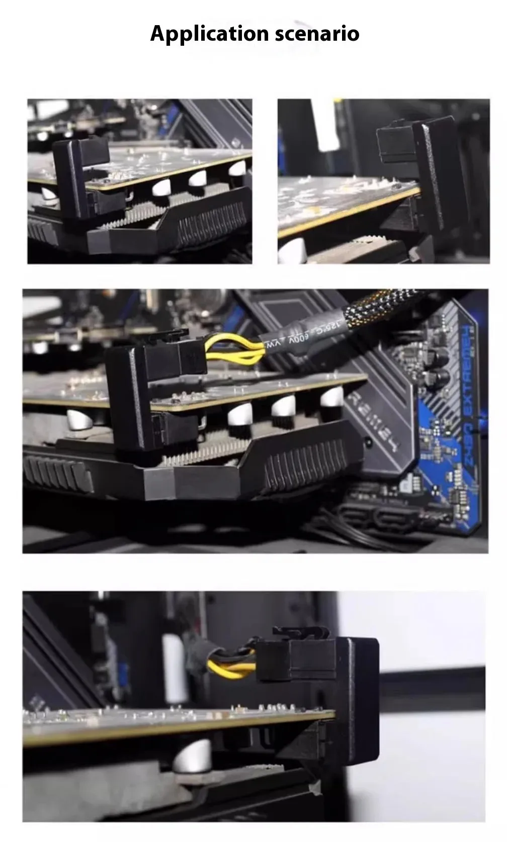 LDPCSJ 180° Rotating Elbow PCI-E Graphics Card Power Supply Adapter Connector GPU PSU Steering 6Pin 8Pin Wiring Artifact