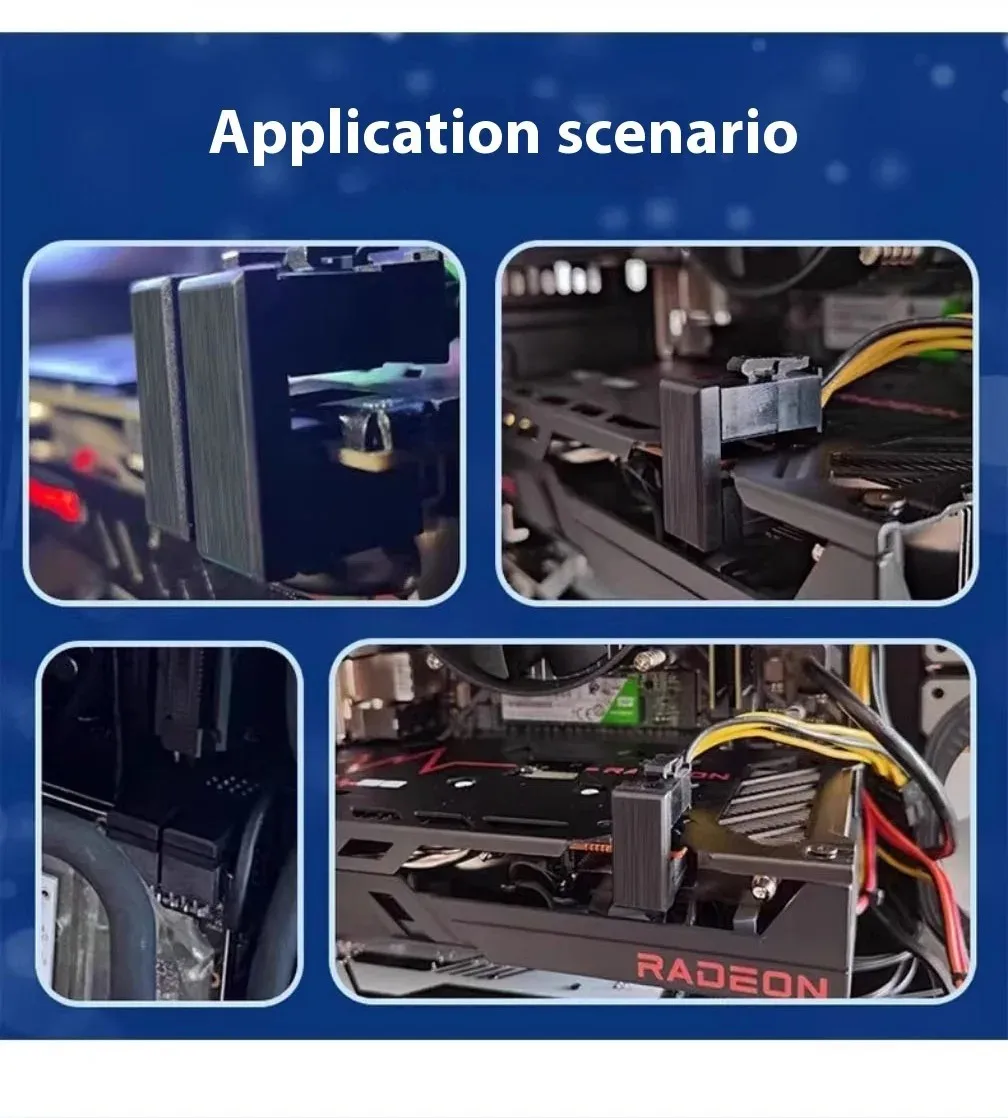 LDPCSJ 180° Rotating Elbow PCI-E Graphics Card Power Supply Adapter Connector GPU PSU Steering 6Pin 8Pin Wiring Artifact