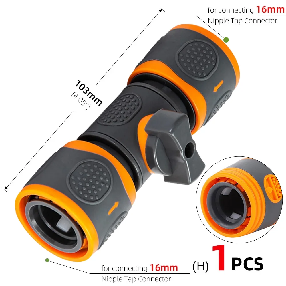 1/4 3/8'' 1/2'' 3/4'' Hose Quick Connecter Plastic Rubber Coupling Adapter Pipe Tubing Irrigation System Coupler Shut Off Valve
