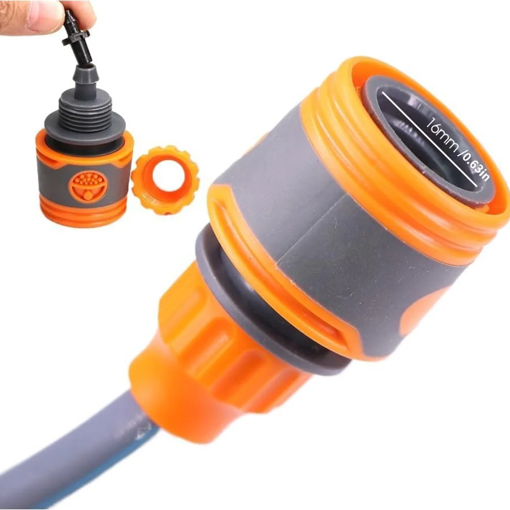 1/4 3/8'' 1/2'' 3/4'' Hose Quick Connecter Plastic Rubber Coupling Adapter Pipe Tubing Irrigation System Coupler Shut Off Valve