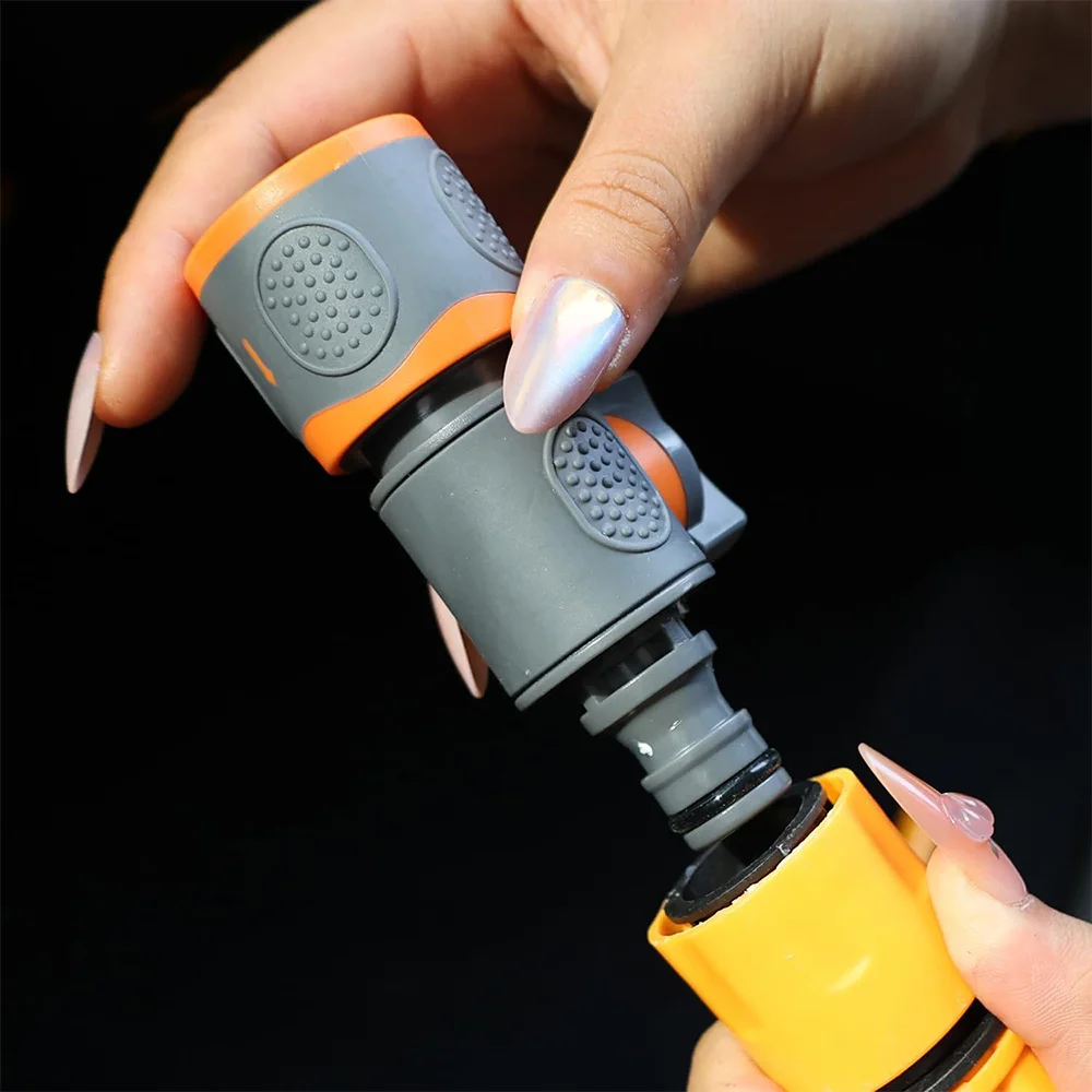 1/4 3/8'' 1/2'' 3/4'' Hose Quick Connecter Plastic Rubber Coupling Adapter Pipe Tubing Irrigation System Coupler Shut Off Valve