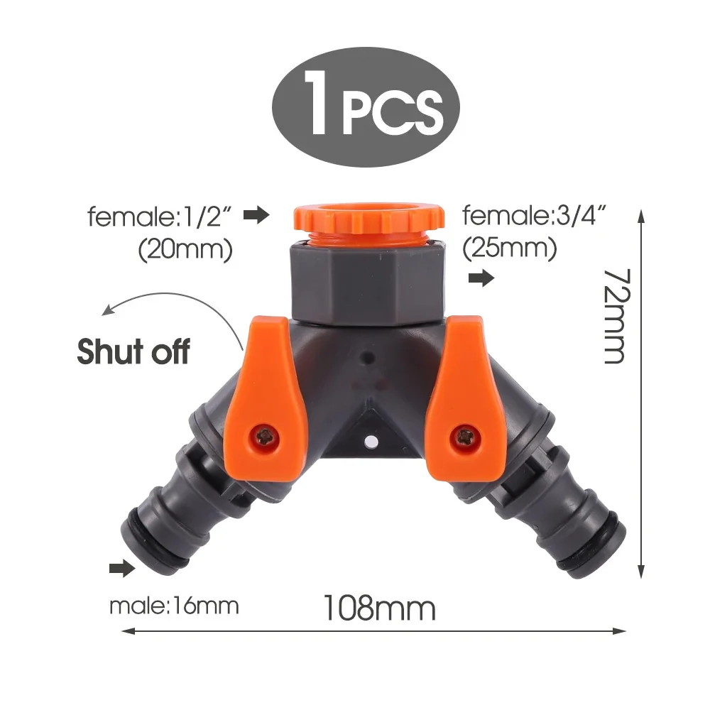 1/4 3/8'' 1/2'' 3/4'' Hose Quick Connecter Plastic Rubber Coupling Adapter Pipe Tubing Irrigation System Coupler Shut Off Valve