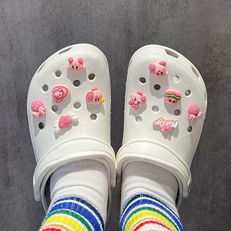 Cute Cartoon Kirby Chef Shoe Charms DIY Decorations for Clogs Sandals Funny Cartoon Shoe Accessories Holiday Gift for Boys Girls