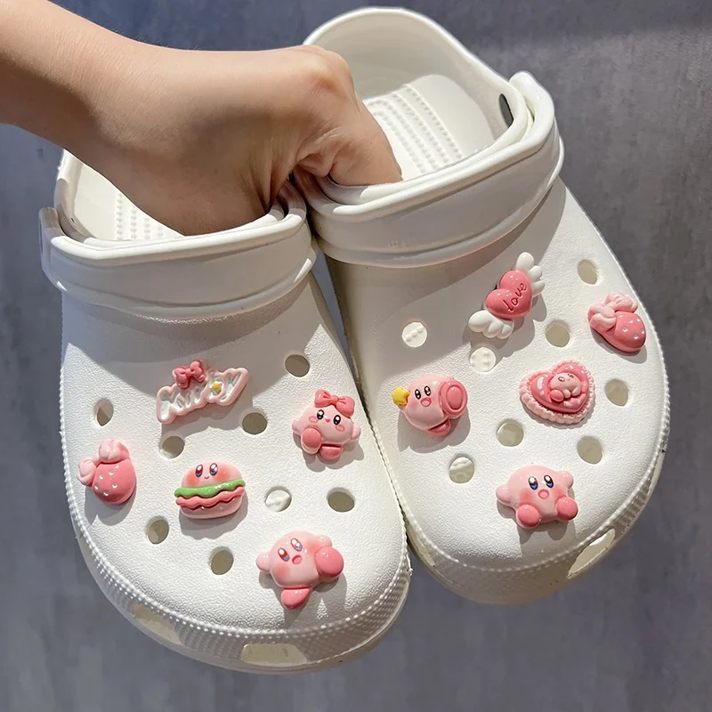 Cute Cartoon Kirby Chef Shoe Charms DIY Decorations for Clogs Sandals Funny Cartoon Shoe Accessories Holiday Gift for Boys Girls