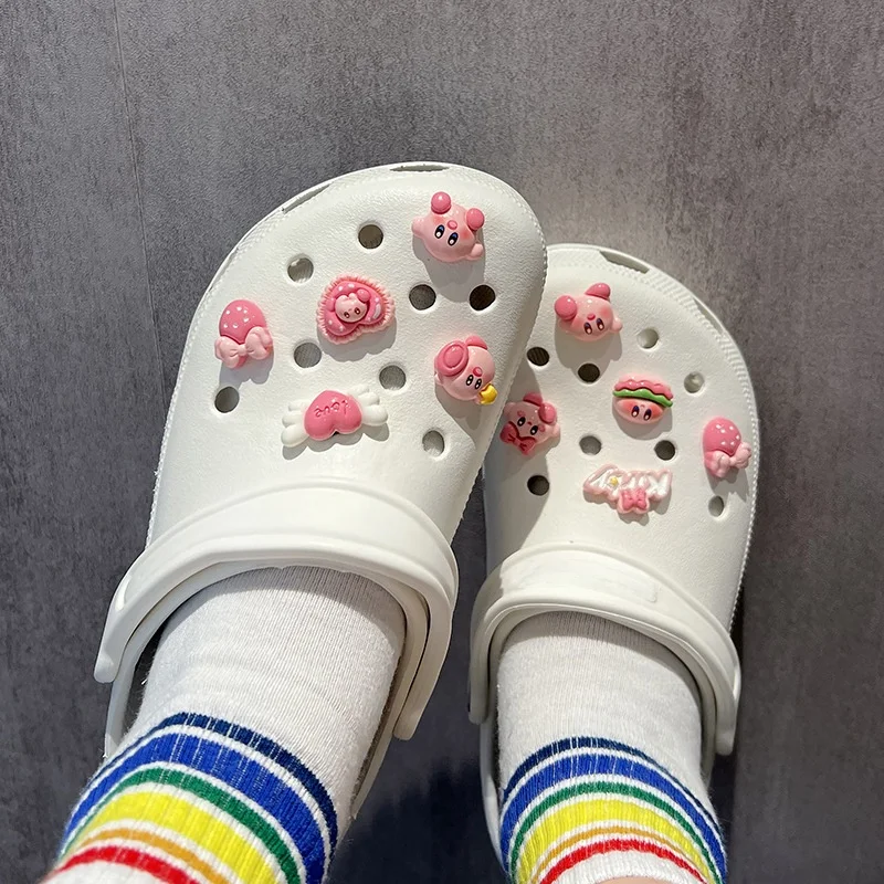 Cute Cartoon Kirby Chef Shoe Charms DIY Decorations for Clogs Sandals Funny Cartoon Shoe Accessories Holiday Gift for Boys Girls
