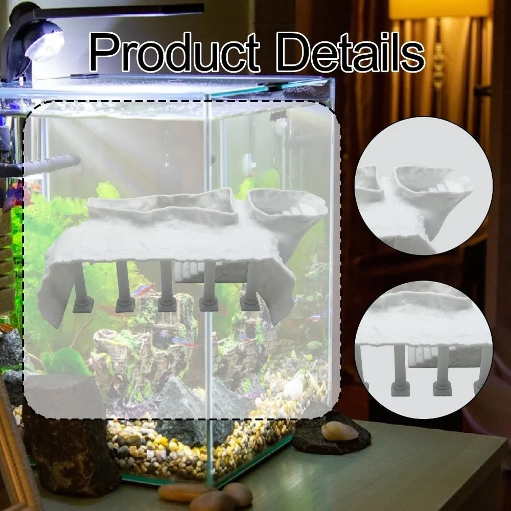 3D Printing Fish Tank Cave Artificial Roman Column Simulated Fish Hiding Shelter Viewing Ports Plastic Aquarium Cave Tunnel