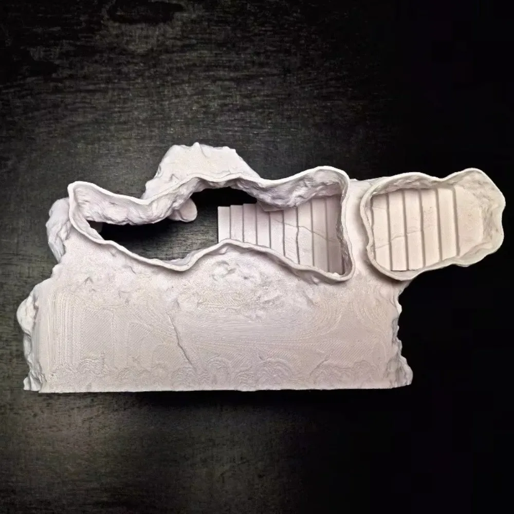 3D Printing Fish Tank Cave Artificial Roman Column Simulated Fish Hiding Shelter Viewing Ports Plastic Aquarium Cave Tunnel