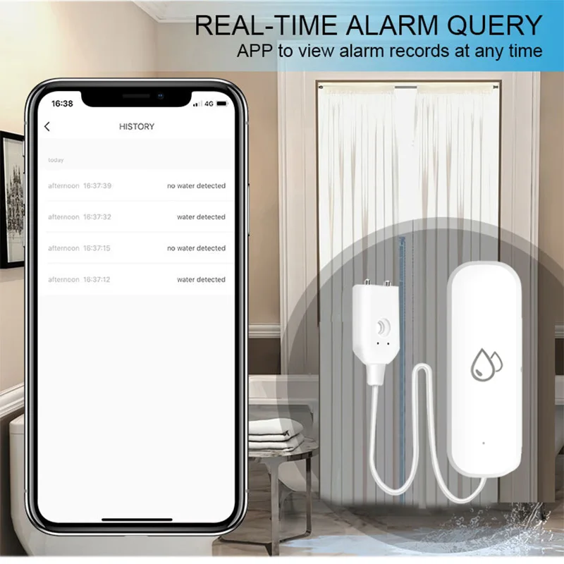 Tuya WiFi Water Sensor Leakage Alarm Flood Leak Detector Smart Home APP Remote Control Smart Home Security Protection