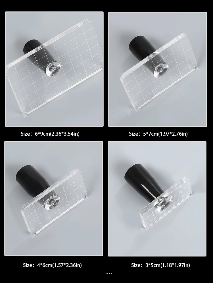 Acrylic Handle Transparent Rectangular Silicone Stamp Creative DIY Journal Material Collage Student Supplies Stationery