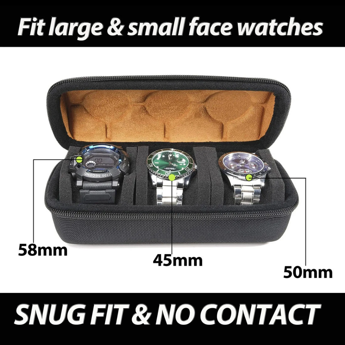 Watch Box Organizer for Men,Watch Travel Case Portable Storage Watch Display Holder for Wristwatches with anti-Move Watch Pillow