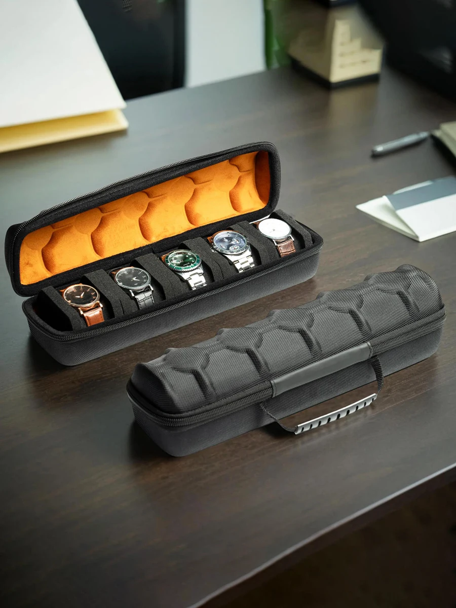 Watch Box Organizer for Men,Watch Travel Case Portable Storage Watch Display Holder for Wristwatches with anti-Move Watch Pillow