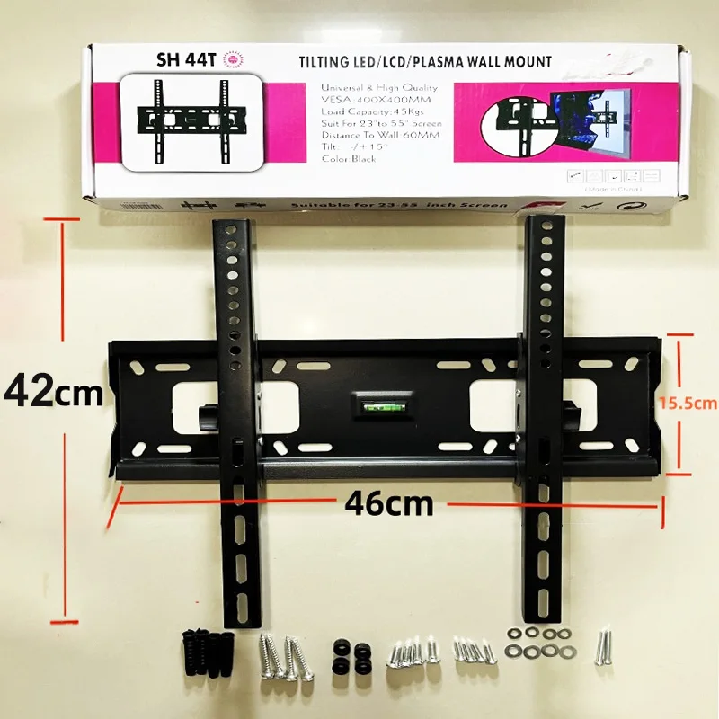 Universal TV Wall Mount Bracket for Most 23-63 in LED Plasma TV Stand Holder Max VESA 400X400mm up to 99Lbs Space Saving Home