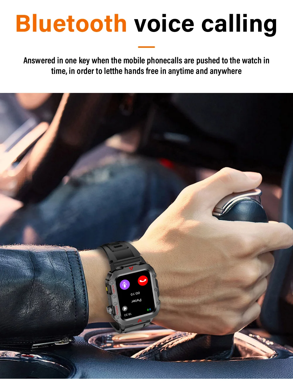 LAXASFIT 2026 New Smart Watch Men's Outdoor Watch 1.85 inch Voice Assistant Bluetooth Call with LED Flashlight Smart Watch