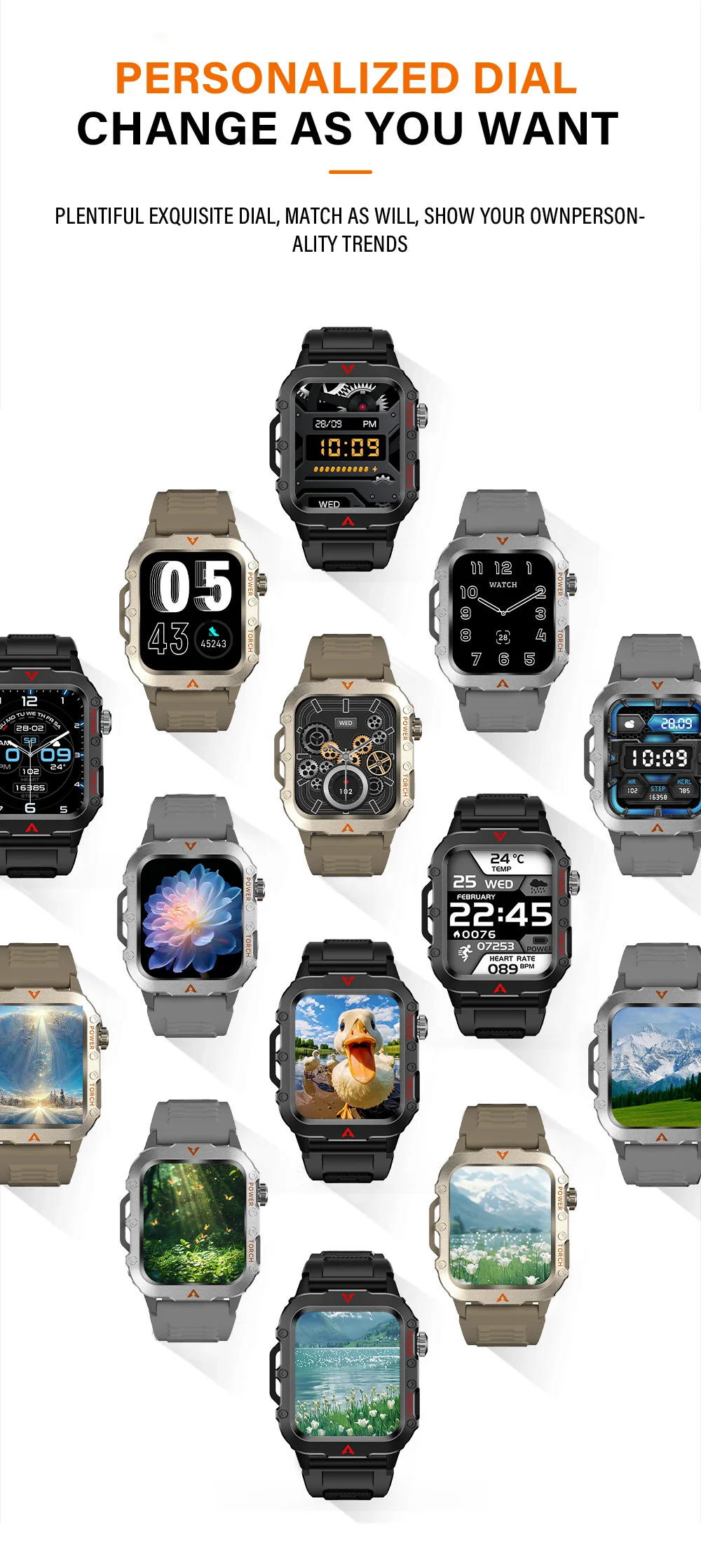 LAXASFIT 2026 New Smart Watch Men's Outdoor Watch 1.85 inch Voice Assistant Bluetooth Call with LED Flashlight Smart Watch