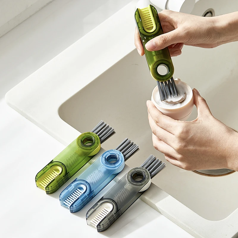 Three-In-One Cup Lid Brush Thermos Cup Gap Cleaning Artifact U-Shaped Cup Mouth Special Cleaning Brush
