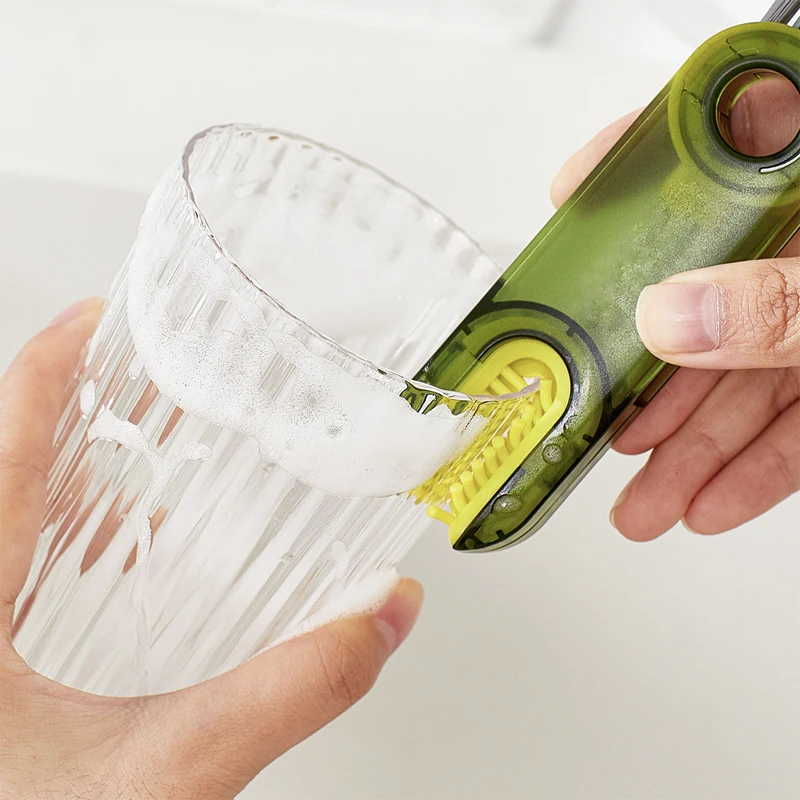 Three-In-One Cup Lid Brush Thermos Cup Gap Cleaning Artifact U-Shaped Cup Mouth Special Cleaning Brush