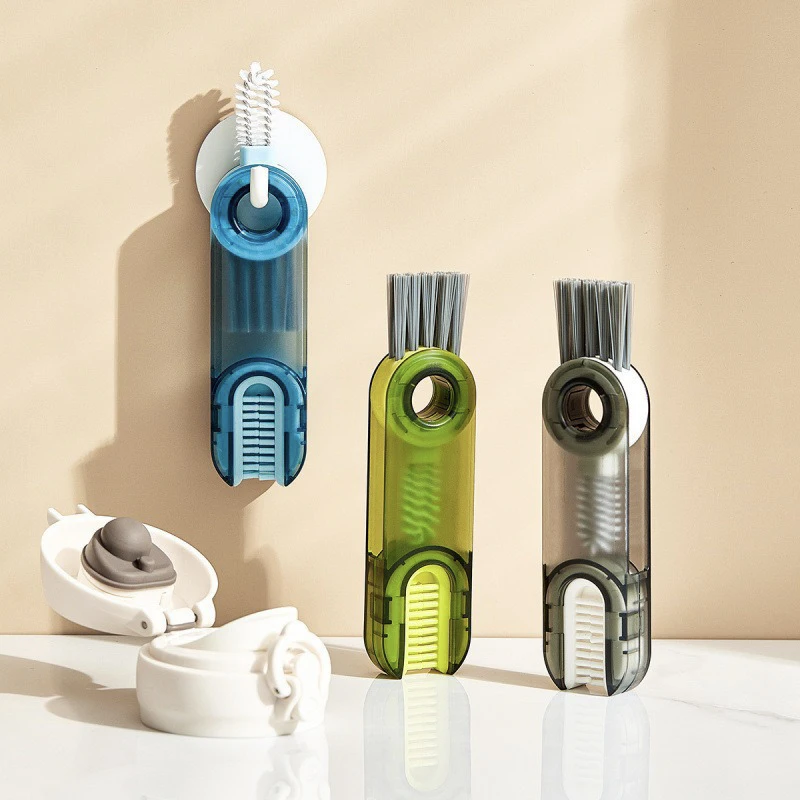 Three-In-One Cup Lid Brush Thermos Cup Gap Cleaning Artifact U-Shaped Cup Mouth Special Cleaning Brush