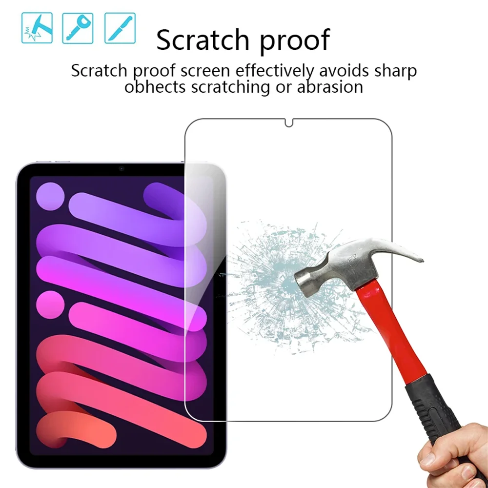 1Pcs Tempered Glass Screen Protector For iPad A16 10.2 9.7 10. 5 10.9 Pro 11 New iPad 10 9 8 7 6 5 Air 4 3 2 Mini 2020 2021 2022