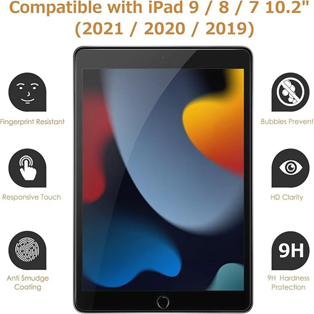 1Pcs Tempered Glass Screen Protector For iPad A16 10.2 9.7 10. 5 10.9 Pro 11 New iPad 10 9 8 7 6 5 Air 4 3 2 Mini 2020 2021 2022