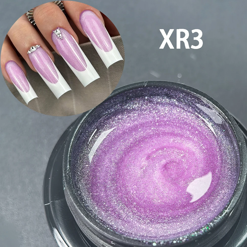 Jillnails Snow Sparkle Builder Nail Gel 100g/50g Hema TPO Free Shimmer Glitter Pink Purple Milky for Nail Extension Sculpting