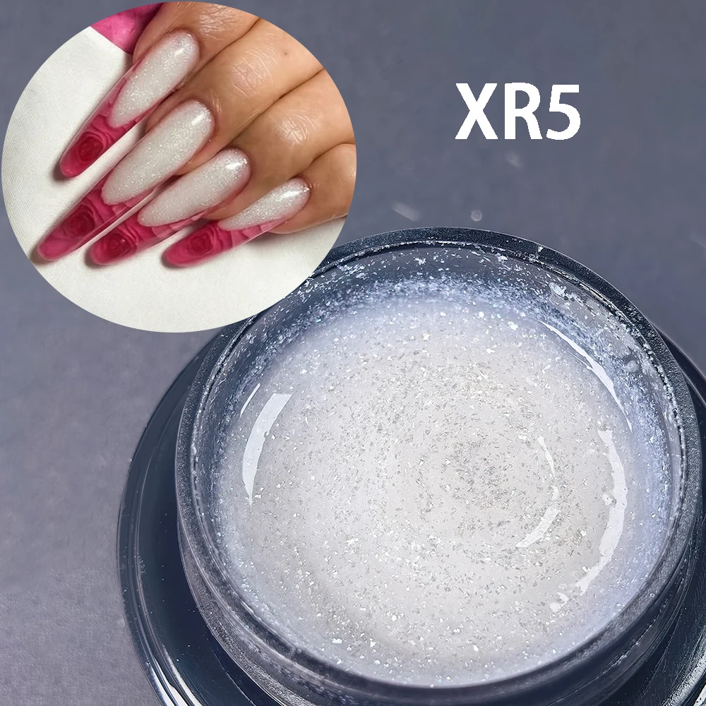 Jillnails Snow Sparkle Builder Nail Gel 100g/50g Hema TPO Free Shimmer Glitter Pink Purple Milky for Nail Extension Sculpting