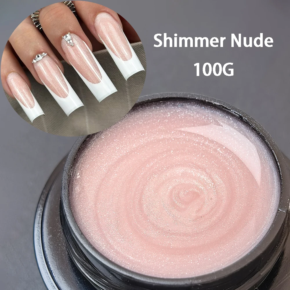 Jillnails Snow Sparkle Builder Nail Gel 100g/50g Hema TPO Free Shimmer Glitter Pink Purple Milky for Nail Extension Sculpting