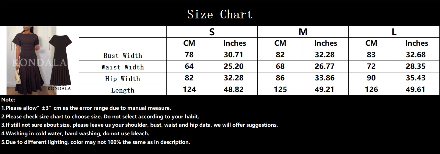 KONDALA Vintage Boat Collar Long Dress Women's Elegant Casual Splicing Pleated Dress New 2026 Spring Summer Fashion Slim Dress