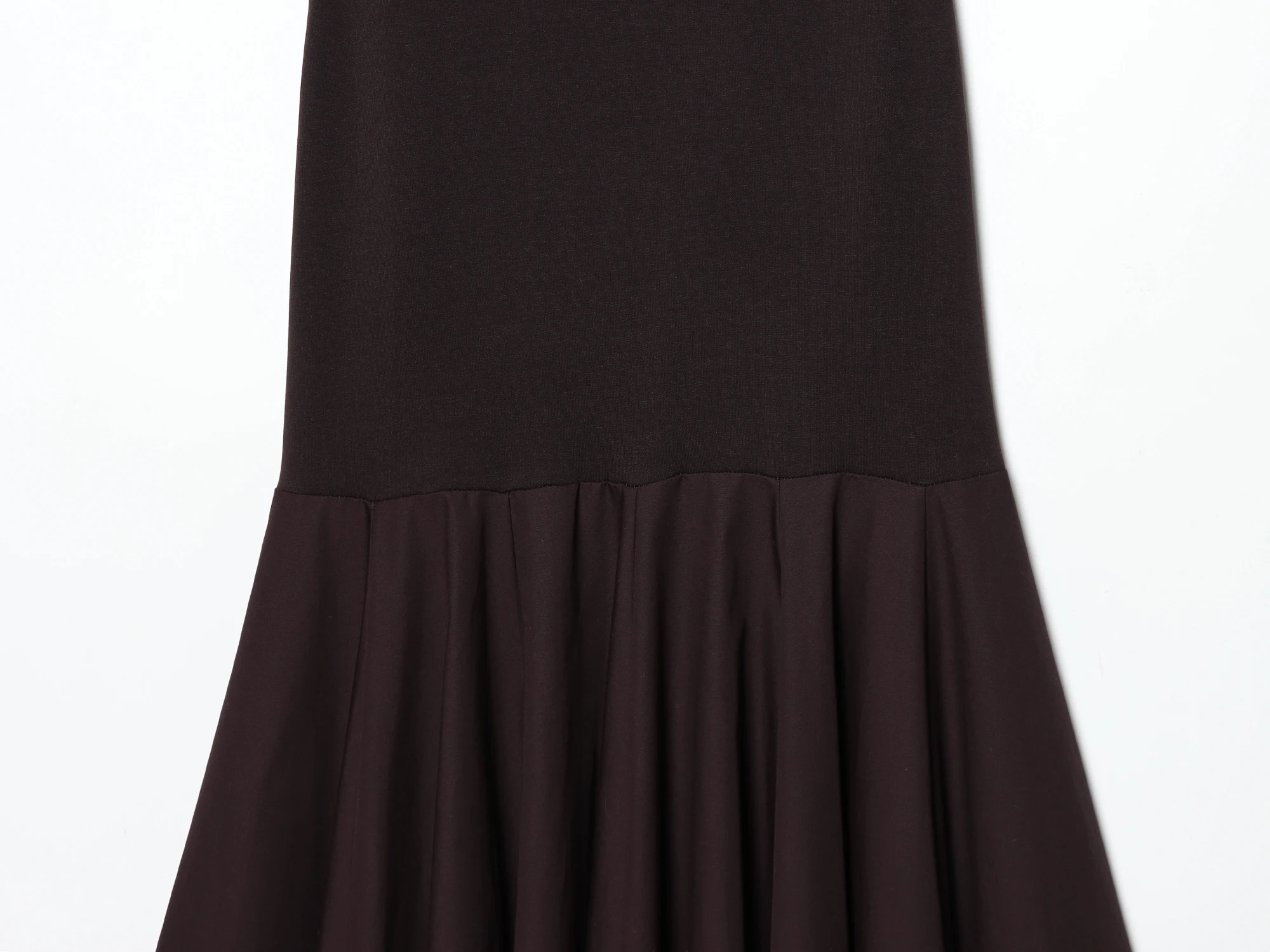 KONDALA Vintage Boat Collar Long Dress Women's Elegant Casual Splicing Pleated Dress New 2026 Spring Summer Fashion Slim Dress