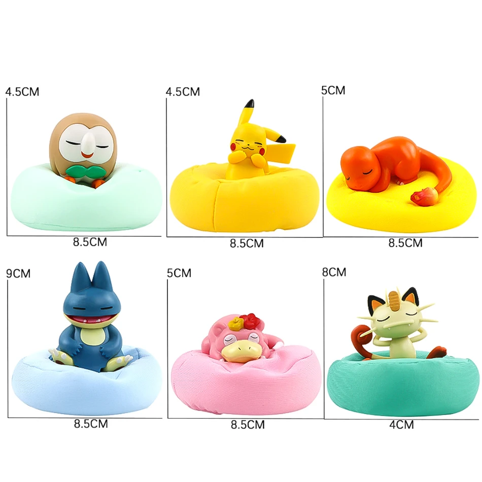 Anime Poké Mon Blind Box Model Figure 1-12 Pcs Pikachu Sleep Series Interior Hand Sleeping Position Toys Gift for Sfriends
