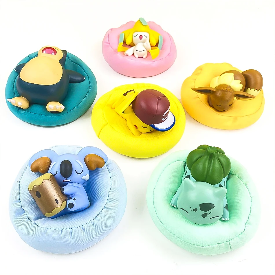 Anime Poké Mon Blind Box Model Figure 1-12 Pcs Pikachu Sleep Series Interior Hand Sleeping Position Toys Gift for Sfriends