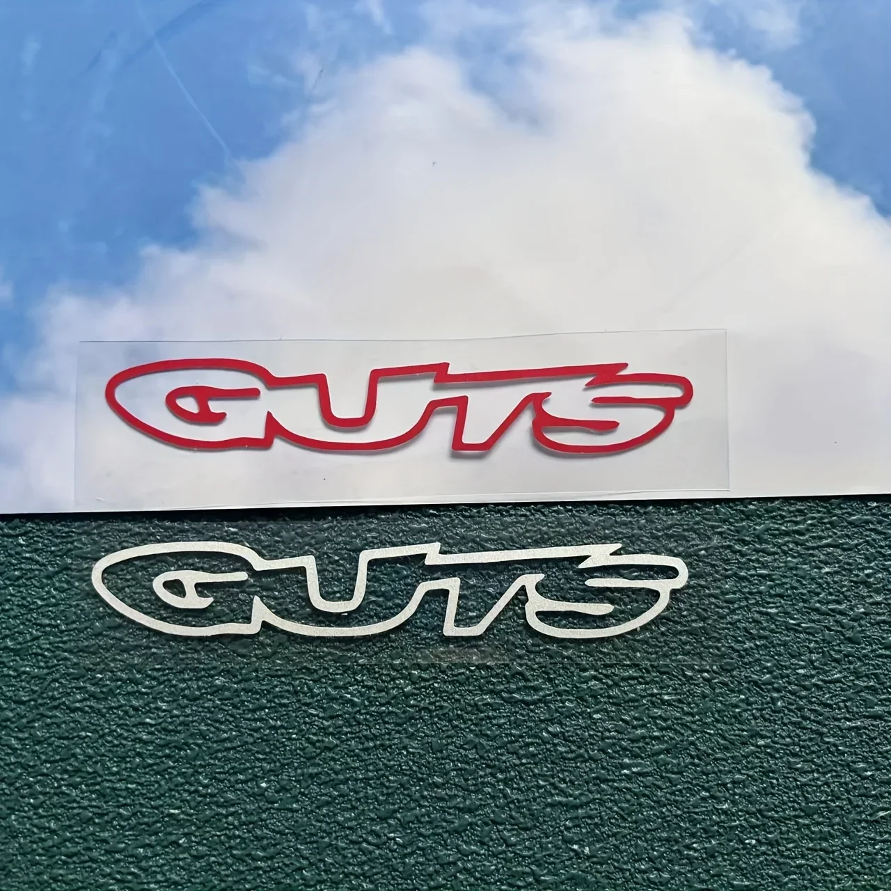 1PC Black/White/Red GUTS Letter Stickers Waterproof Vinyl Decal for Car Motorcycle Bike Helmet Decoration
