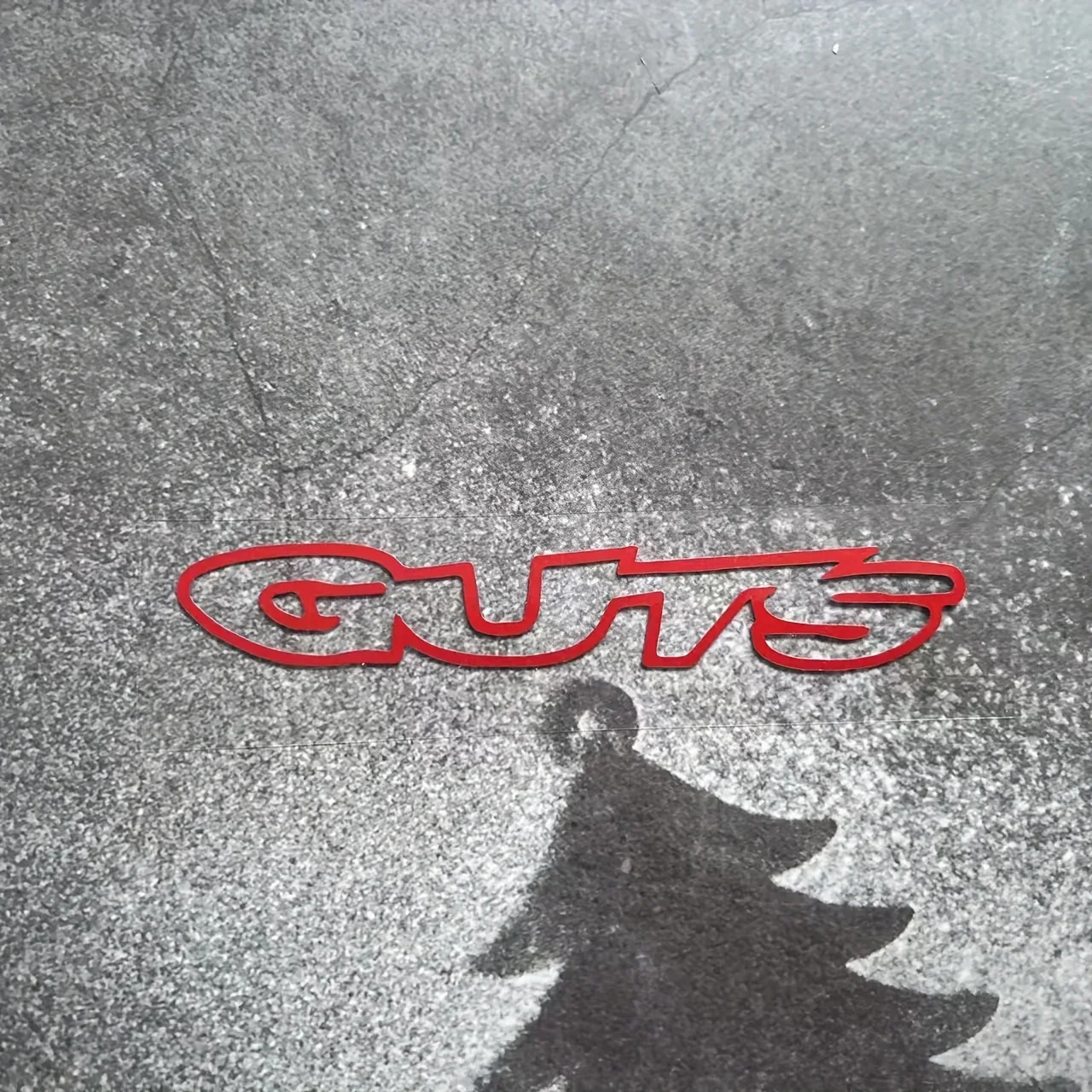 1PC Black/White/Red GUTS Letter Stickers Waterproof Vinyl Decal for Car Motorcycle Bike Helmet Decoration