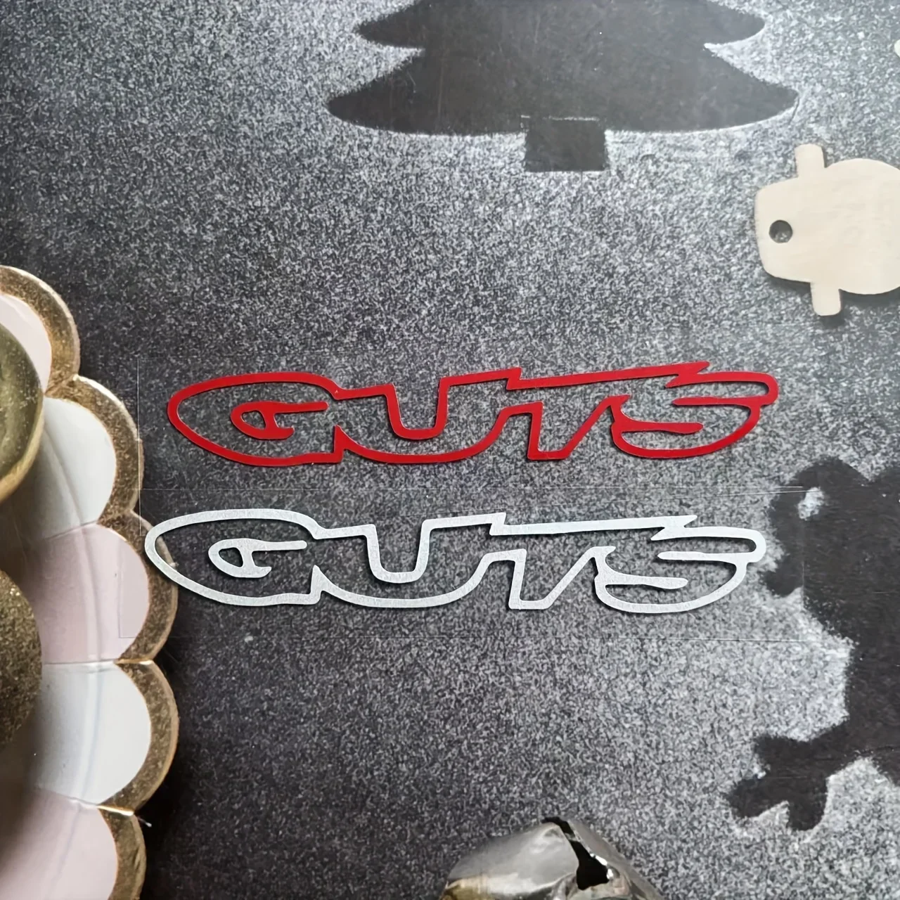 1PC Black/White/Red GUTS Letter Stickers Waterproof Vinyl Decal for Car Motorcycle Bike Helmet Decoration