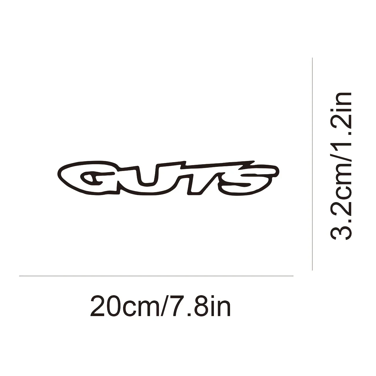 1PC Black/White/Red GUTS Letter Stickers Waterproof Vinyl Decal for Car Motorcycle Bike Helmet Decoration