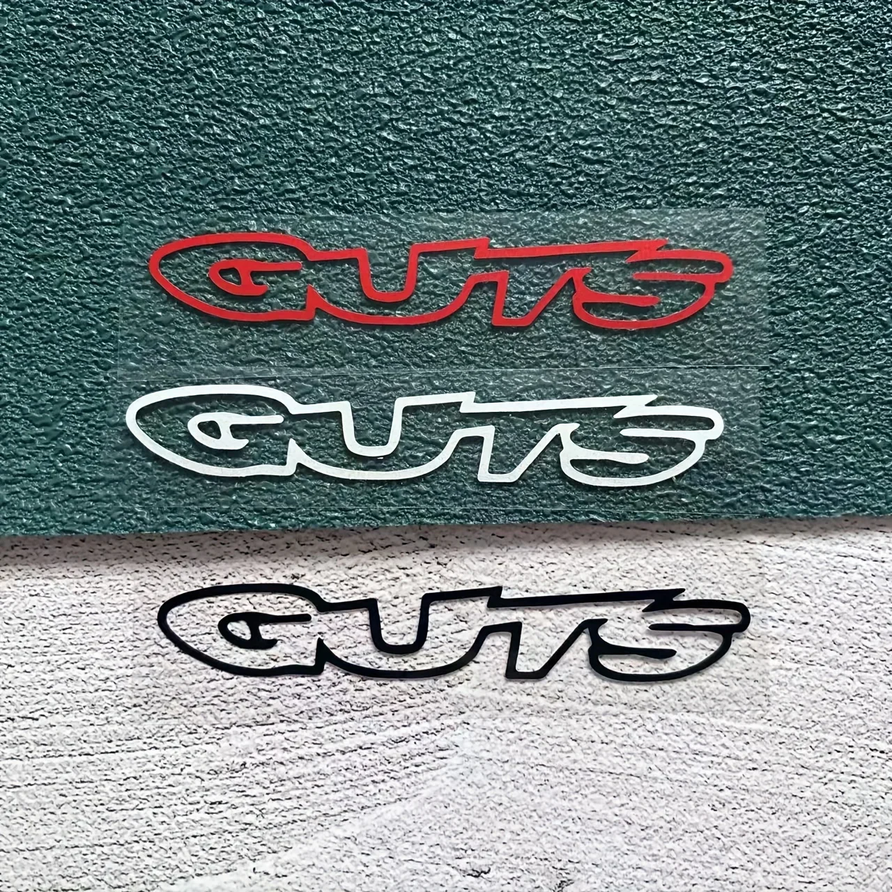 1PC Black/White/Red GUTS Letter Stickers Waterproof Vinyl Decal for Car Motorcycle Bike Helmet Decoration